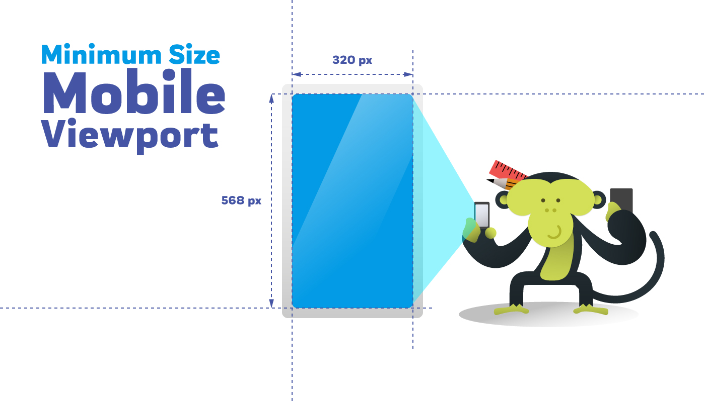 Mojo scimmia Dreamonkey mascotte sceglie una piccola viewport per il tablet