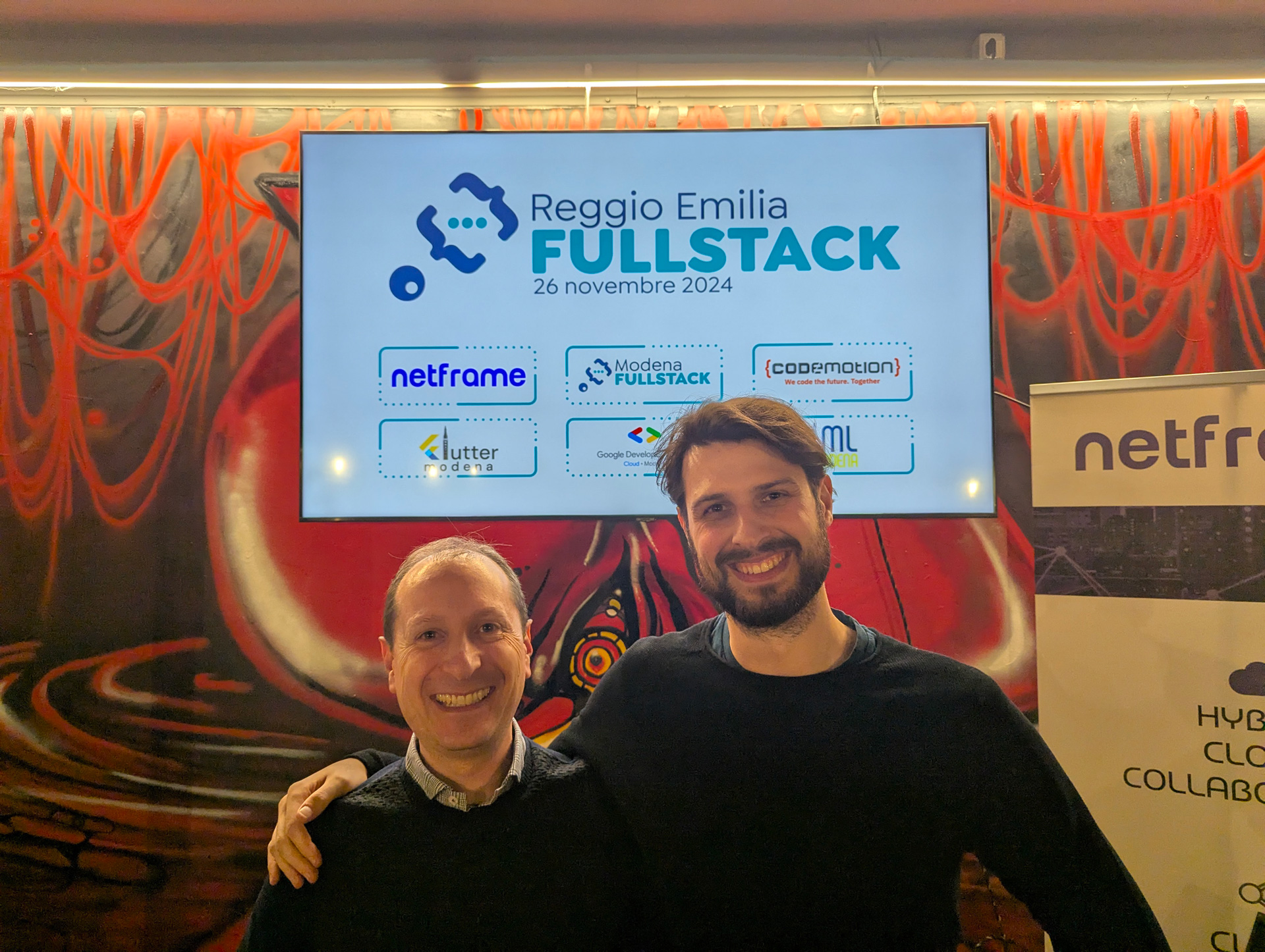 Davide Muzzarelli e Paolo Caleffi al Reggio Emilia Full Stack, 26 novembre 2024, Divina Commedia